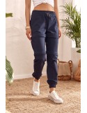 Navy blue three-piece trousers FI601 - Online store - Boutique